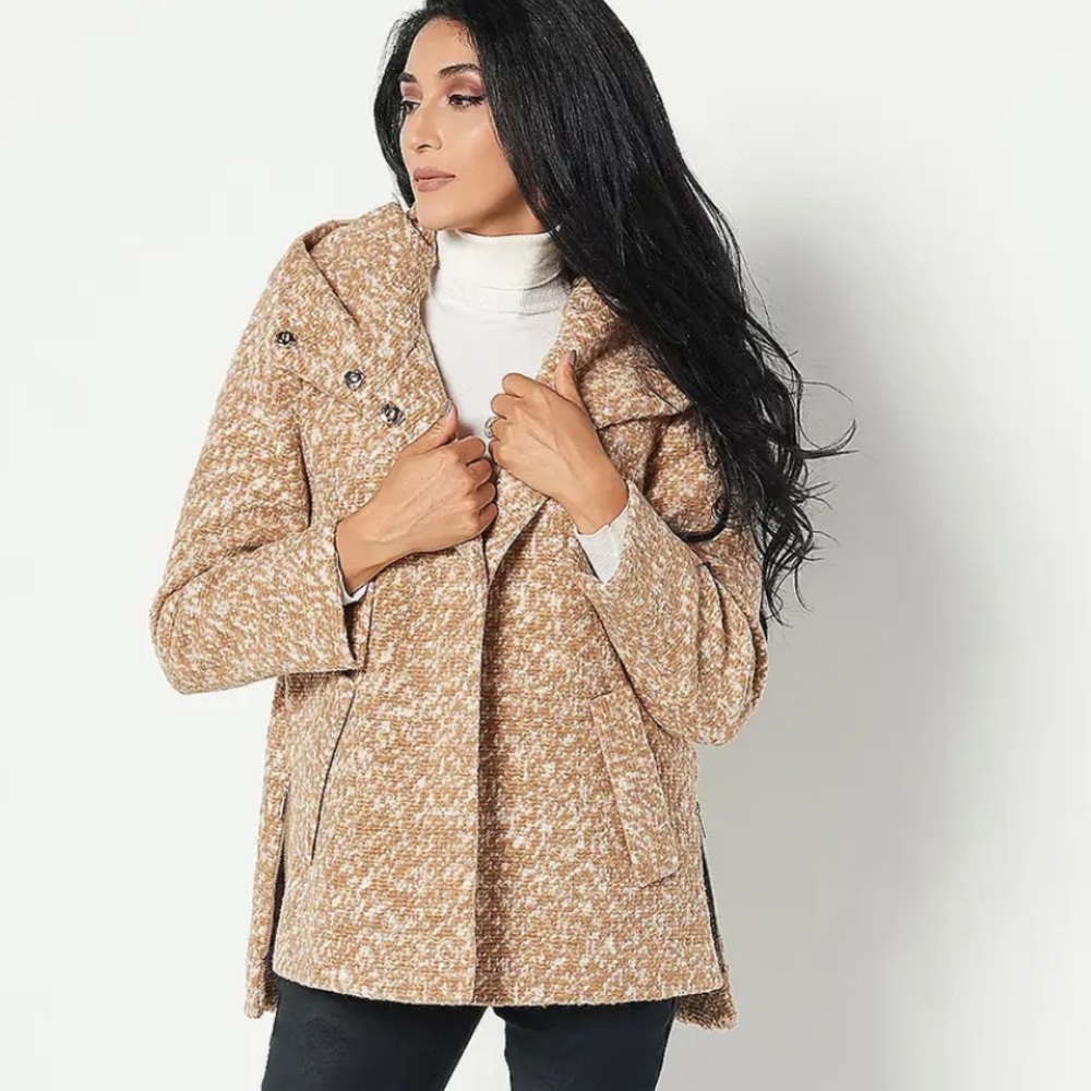 Dennis Basso Wool Blend Snap-Front Jacket